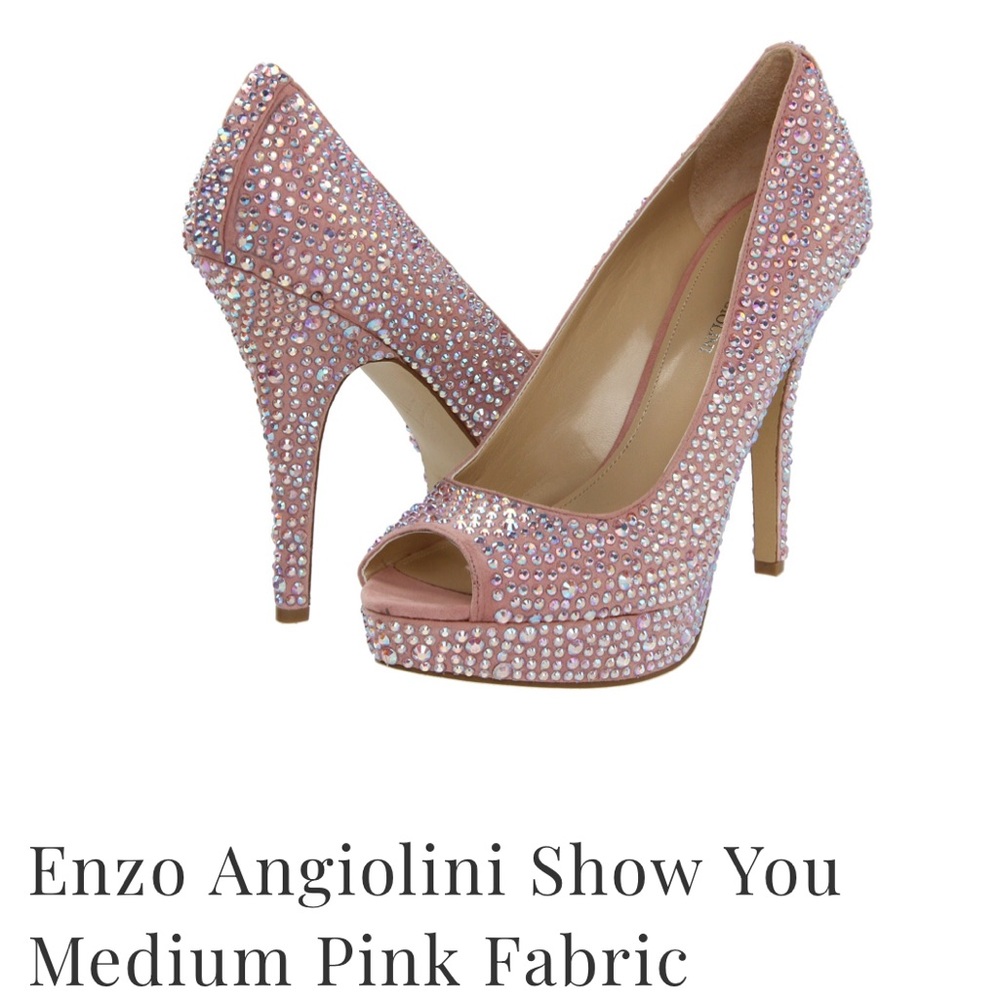 Enzo Angiolini Show You Pink Satin & Crystal Pump 7.5